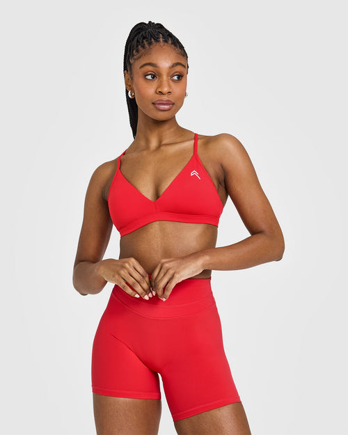 Oner Modal EasyLift™ Ultra Minimal V Neck Bralette | Muscle Mommy Red