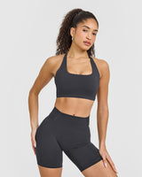 Timeless Square Neck Sports Bra | Coal