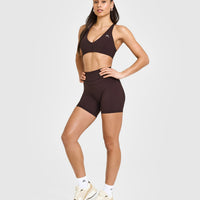 UnifiedMove™ High Waisted Shorts 6" | Plum Brown
