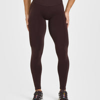 EffortlessLift™ Seamless Leggings with White Logo | Plum Brown