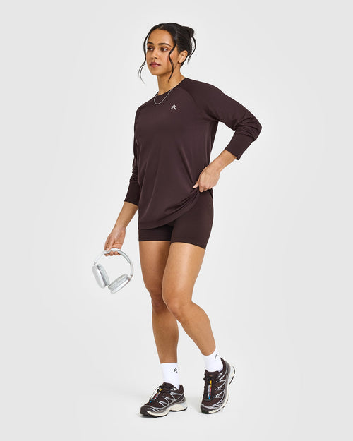 Go To Seamless Loose Long Sleeve Top | Plum Brown