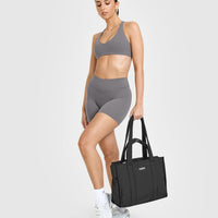 SoftMotion™ Shorts 6" with White Logo | Ash Grey