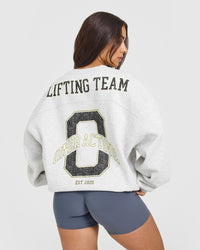 Foundations Oversized Sweatshirt With Large Printed Graphic | Light Grey Marl
