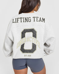 Foundations Oversized Sweatshirt With Large Printed Graphic | Light Grey Marl