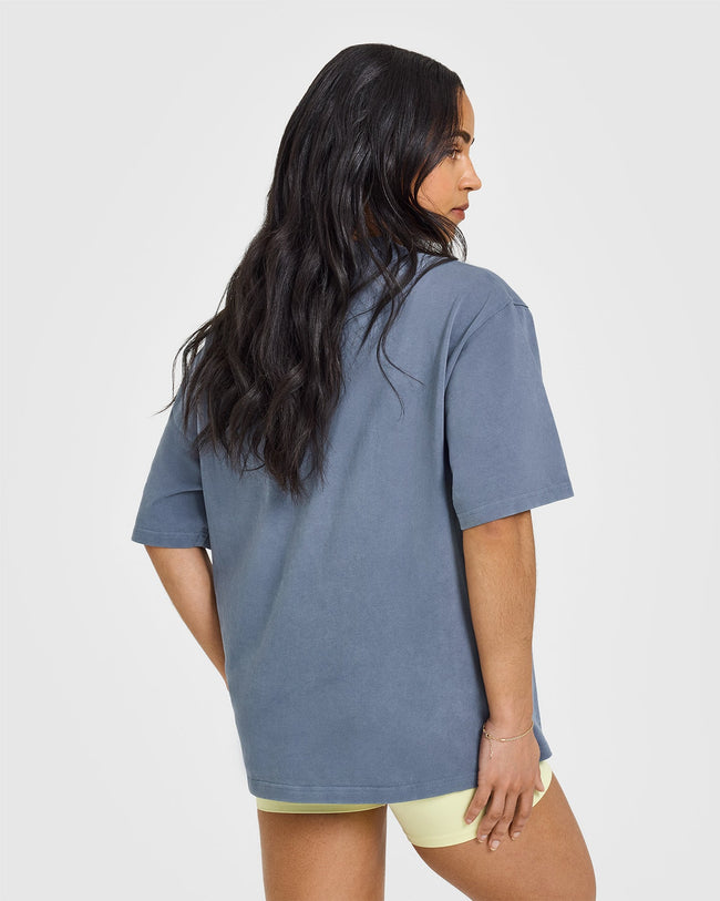 Oner Graphic Washed T-Shirt | Granite Blue