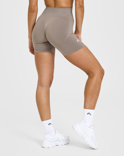 Effortless Seamless Shorts with White Logo | Minky