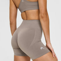 EffortlessLift™ Seamless Shorts with White Logo | Minky