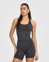 Timeless Square Neck Mid Vest | Coal