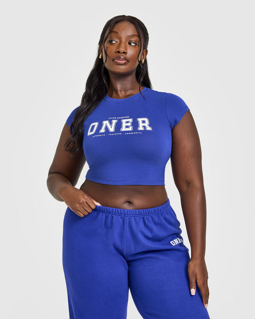 Oner Modal Cotton Baby T-Shirt with Printed Logo | Space Blue