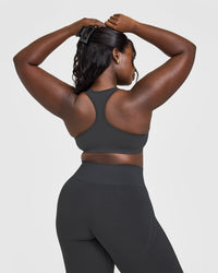 Effortless Seamless Racer Back Sports Bra | Coal