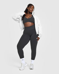 Effortless Seamless Racer Back Sports Bra | Coal