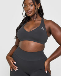 Effortless Seamless Racer Back Sports Bra | Coal