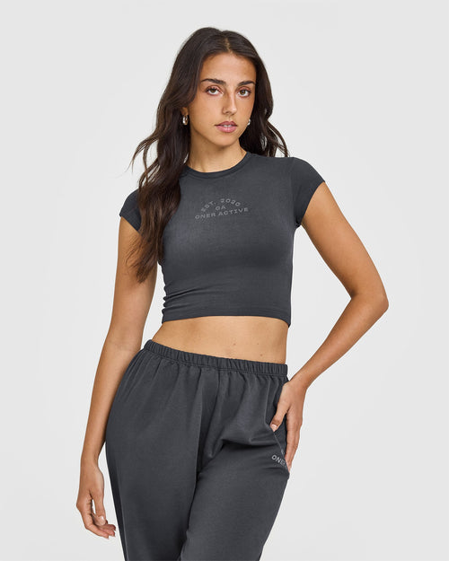 Oner Modal Cotton Baby T-Shirt with Graphic | Coal