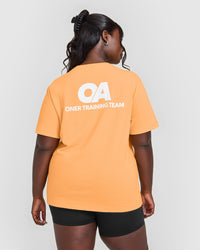 Classic Oversized Lightweight T-Shirt with Printed Graphic | Powdered Orange