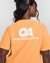 Classic Oversized Lightweight T-Shirt with Printed Graphic | Powdered Orange