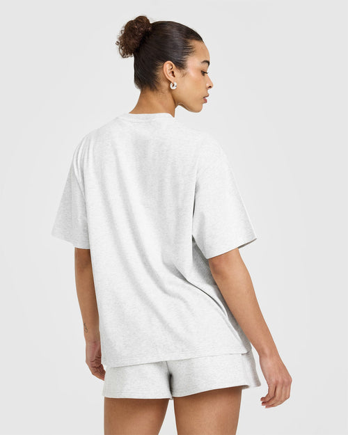 Oner Graphic Washed T-Shirt | Light Grey Marl