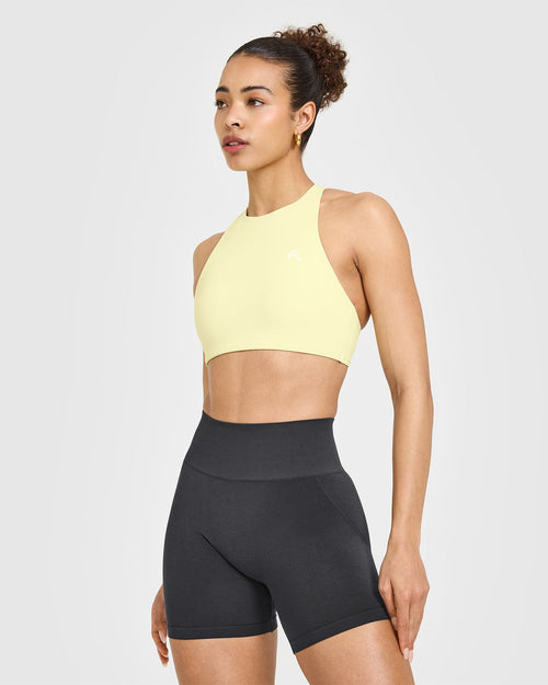 Oner Modal EasyLift™ High Neck Sports Bra | Pastel Yellow