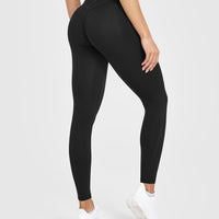 UnifiedMove™ High Waisted Pocket Leggings White Logo | Black