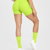UnifiedMove™ High Waisted Pocket Shorts 6" | Charged Lime Green