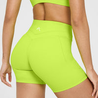 UnifiedMove™ High Waisted Pocket Shorts 6" | Charged Lime Green