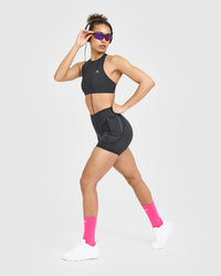 UnifiedMove™ High Waisted Pocket Shorts 6" | Coal