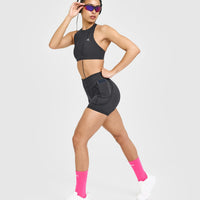 UnifiedMove™ High Waisted Pocket Shorts 6" | Coal