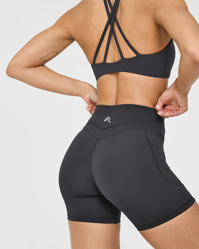 UnifiedMove™ High Waisted Pocket Shorts 6" | Coal