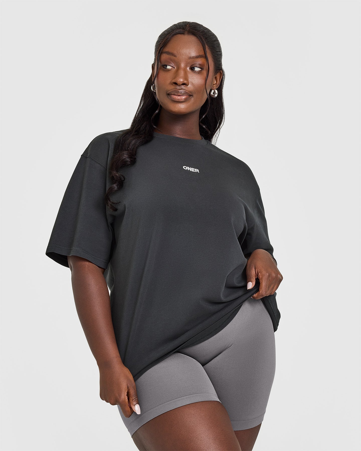 Raising The Bar Oversized Washed T-Shirt | Coal