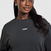 Raising The Bar Oversized Washed T-Shirt | Coal
