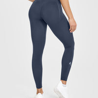 EffortlessLift™ Seamless Leggings with White Logo | True Blue