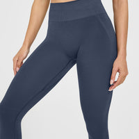 EffortlessLift™ Seamless Leggings with White Logo | True Blue