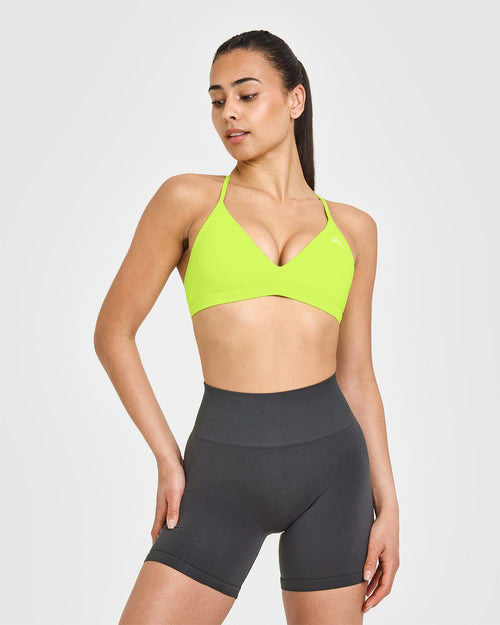 Oner Modal EasyLift™ Ultra Minimal V Neck Bralette | Charged Lime Green