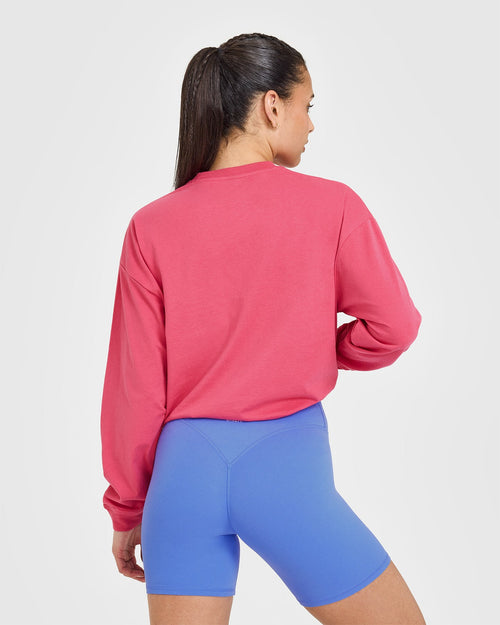 Classic Oversized Lightweight Long Sleeve Top | Velvet Pink