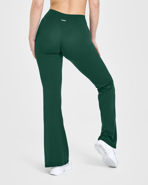 SoftMotion™ Flared Bottoms with White Logo | Dark Racing Green