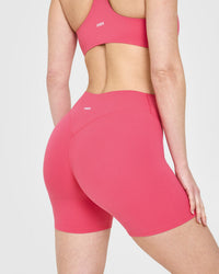 SoftMotion™ Shorts 6" with White Logo | Dark Velvet Pink
