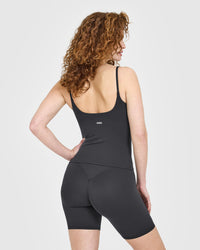 SoftMotion™ Strappy Vest with Built in Bra Shelf | Coal