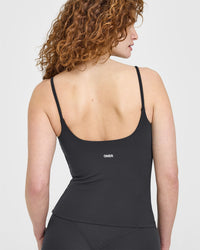 SoftMotion™ Strappy Vest with Built in Bra Shelf | Coal