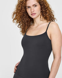 SoftMotion™ Strappy Vest with Built in Bra Shelf | Coal