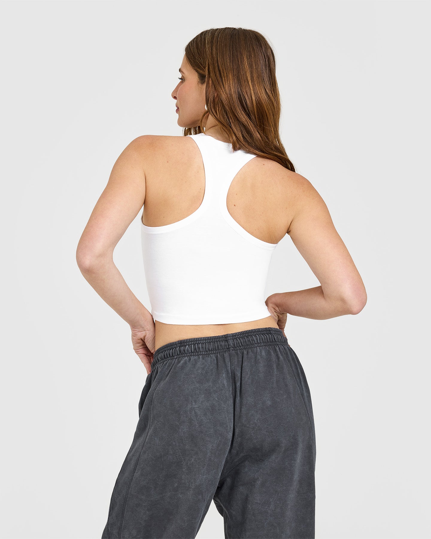 Cotton Fitted Mid Vest | White