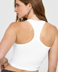 Cotton Fitted Mid Vest | White