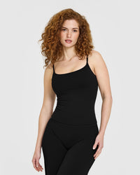 SoftMotion™ Strappy Vest with Built in Bra Shelf | Black