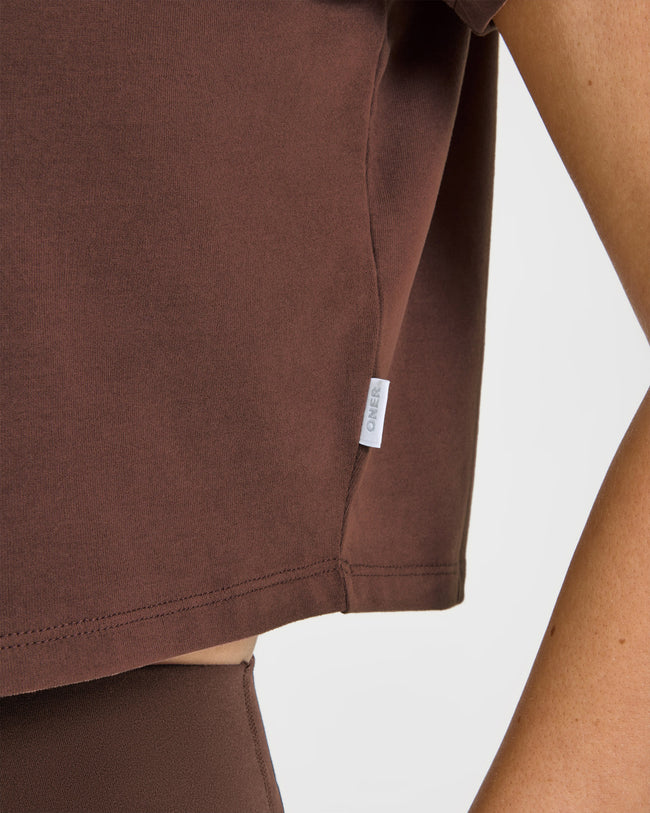 Cotton Relaxed T-Shirt | Copper Brown