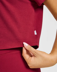 Cotton Relaxed T-Shirt | Crimson Red
