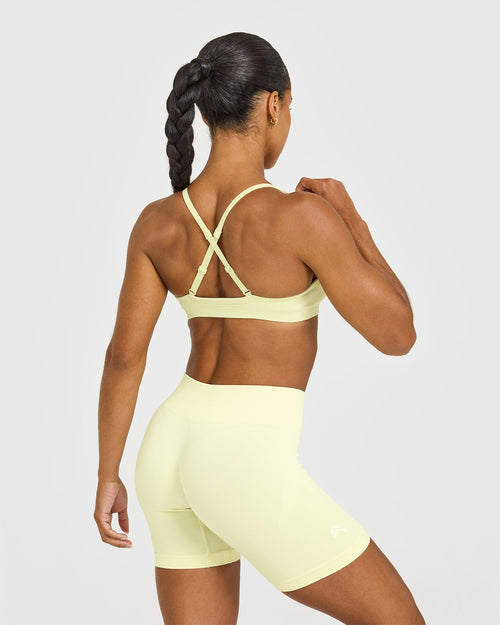EnhanceLift™ Seamless Strappy Sports Bra | Pastel Yellow