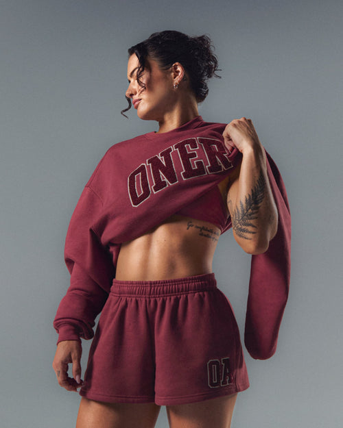 Foundations Oversized Oner 25 Sweatshirt | Burnt Maroon