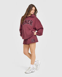 Foundations Oversized Oner 25 Hoodie | Burnt Maroon