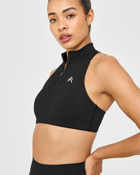 EasyLift™ Zip High Neck Sports Bra | Black