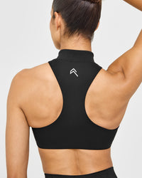 EasyLift™ Zip High Neck Sports Bra | Black