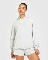 Raw Lounge Oversized Hoodie | Light Grey Marl