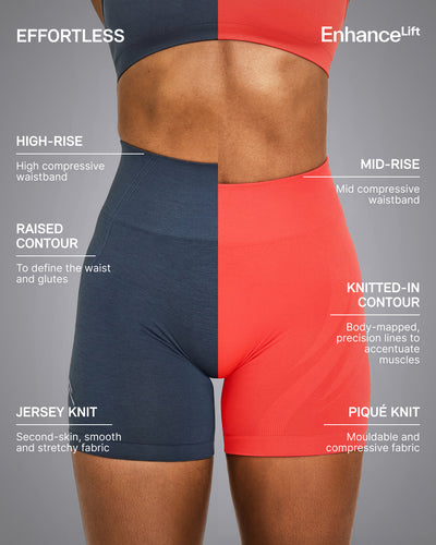 EnhanceLift™ Seamless Shorts with White Logo | Black